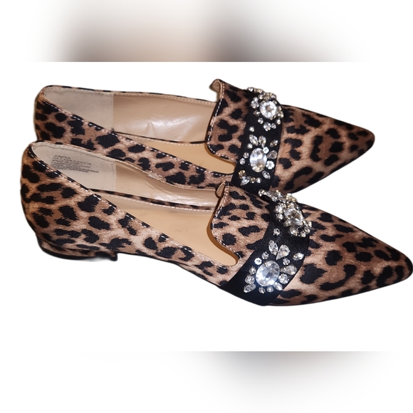JustFab Shoes Justfab Leopard Print Pointy Toe Loafers Sz 7 Poshmark